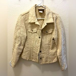 Vintage Roughrider Jacket Cream Tapestry Pattern M